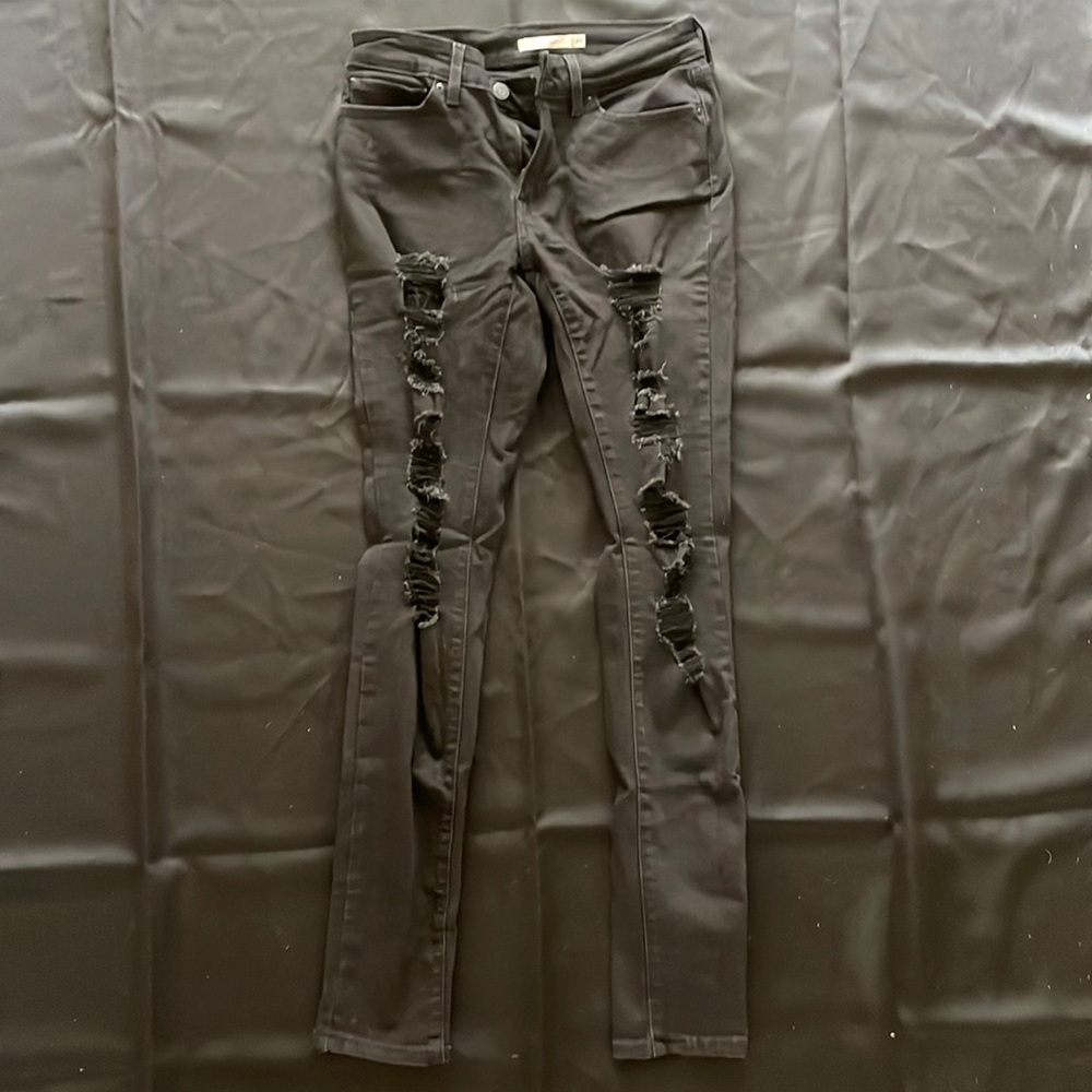 Levi’s 711 Skinny Destroyed Black Jean